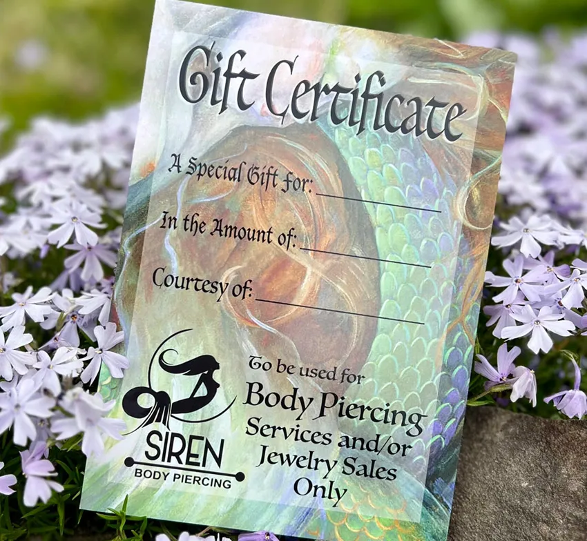 Gift certificate from Midnight Moon Tattoo