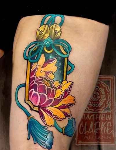 Japanese Lantern tattoo cover up