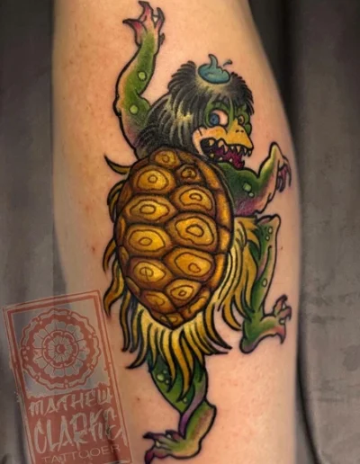 Yokai turtle tattoo bt Mathew Clarke