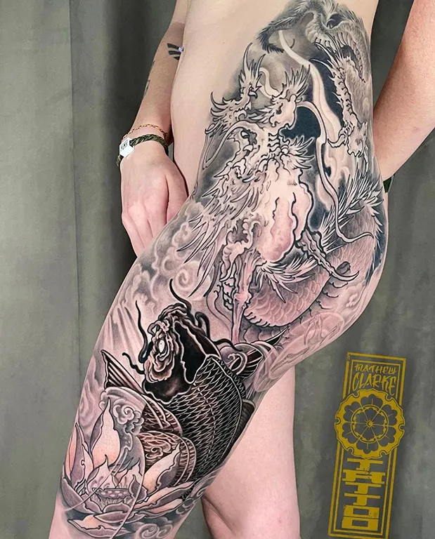 Dragon-Koi-Fish-thigh-tattoo-main