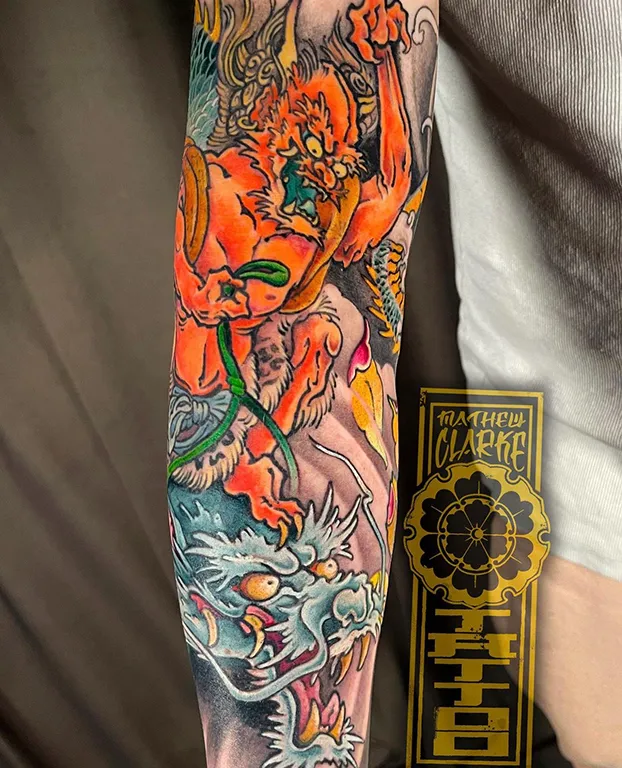 Oni-Riding-Dragon-Tattoo