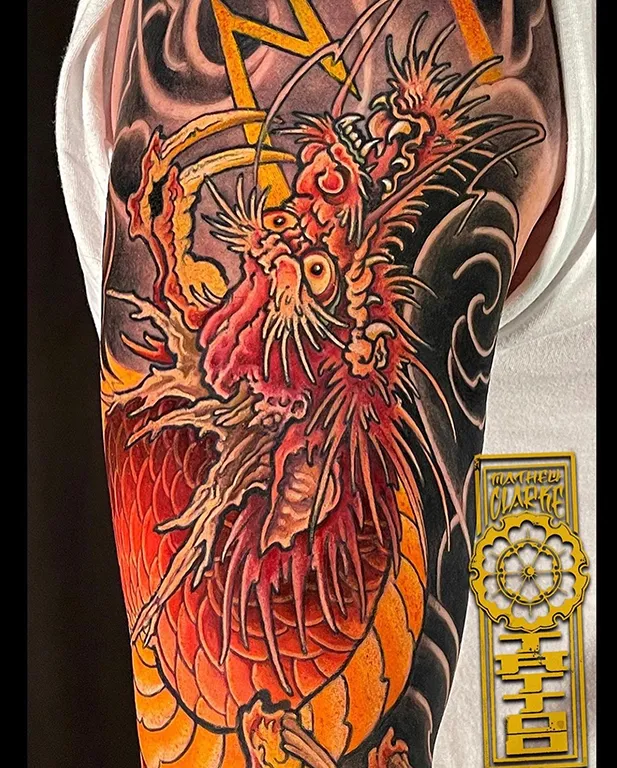 Red-dragon-sleeve-close-up