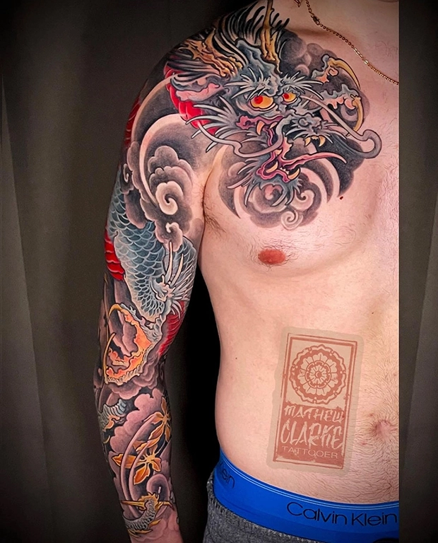 japanese koi sleeve tattoo